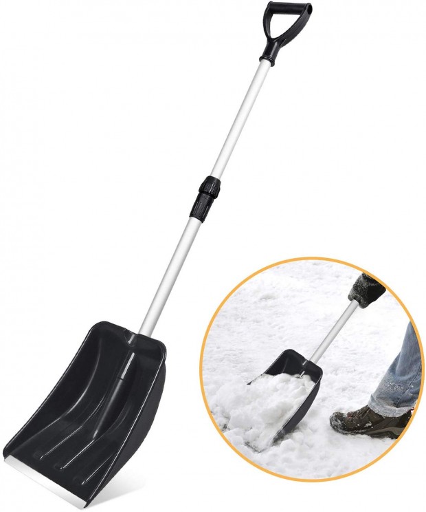 Micbox Snow Shovel with 46'' Adjustable Aluminum Handle