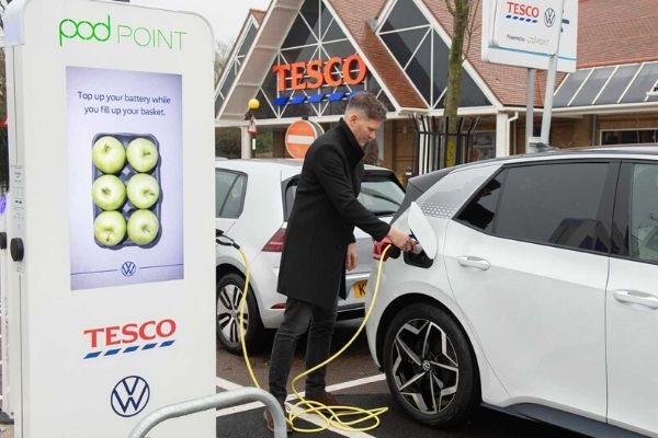 Watch out Volkswagen upping the ante by installing charging stations at 600 Tesco stores for free