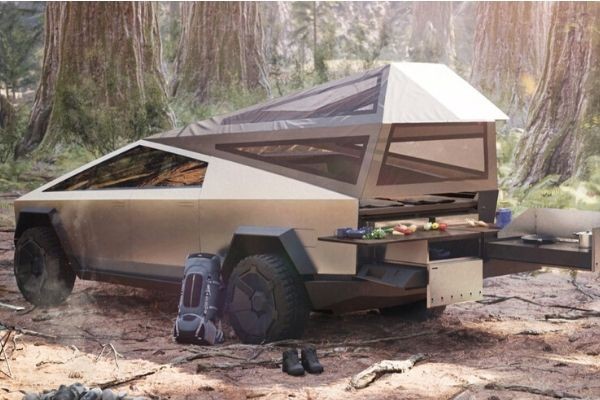 Tesla Cybertruck Is a Camping Marvel but Watch out for Smokey the Bear